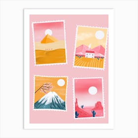 Travelling Stamp Collection  Art Print