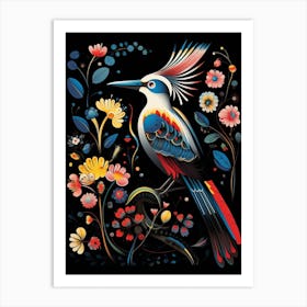Folk Bird Illustration Woodpecker 1 Art Print