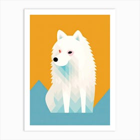 White Wolf, minimalism Art Print