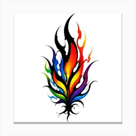 Rainbow Flame Tattoo Canvas Print