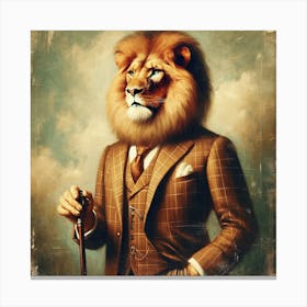 Lion In A Suit Canvas Print