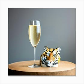 Tiger And Champagne Canvas Print