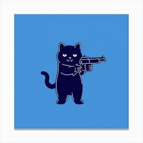 Cat With Gun Canvas Print