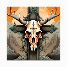 Skull And Cross 1 Canvas Print