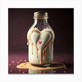 Firefly Heart Shaped Milk Bottle Dripping With Liquid Love 98953 (2) Canvas Print