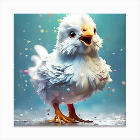 Chicken With Confetti Canvas Print