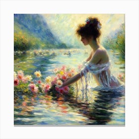 Girl In The Water 1 Canvas Print