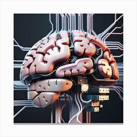 Brain On Circuit Board 13 Canvas Print