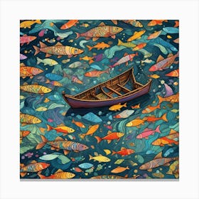 Fish & A Row Boat Canvas Print