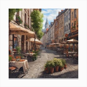 Cafe Street Canvas Print