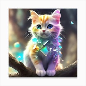 Cute Kitten With Crystals Canvas Print