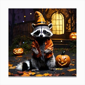 Halloween Raccoon Canvas Print