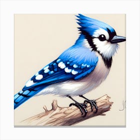 Bluejay ~Reimagined 23 Canvas Print