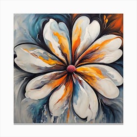 Beautiful Flower in abstract painting 1 Canvas Print