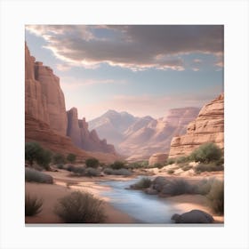 Utah State Park United States Soothing Pastel Landscape Canvas Print