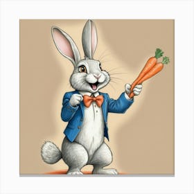 Rabbit Holding Carrot 2 Canvas Print