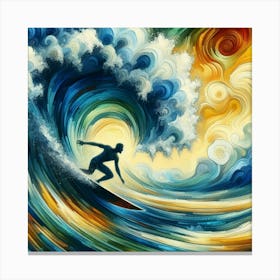 Surfer On A Wave Canvas Print