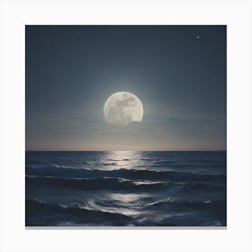 Full Moon Over The Ocean Canvas Print