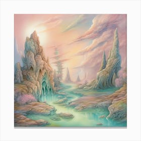Sci Fi Fantasy Pastel Dreamy Canvas Print