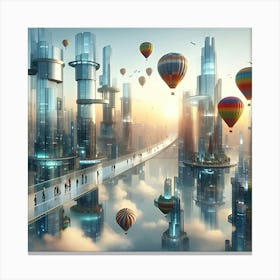 A Furistic City In The Sky (3) Canvas Print