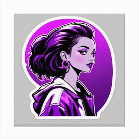 Girl With Purple Hair Canvas Print