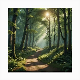 Path In The Woods 3 Canvas Print