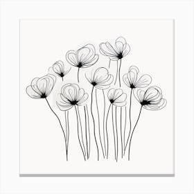 Black And White Flowers 2 Canvas Print