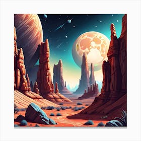 Space Landscape 2 Canvas Print