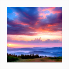 Sunset In The Mountains Canvas Print