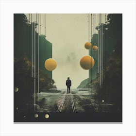 Man Standing On A Bridge Canvas Print