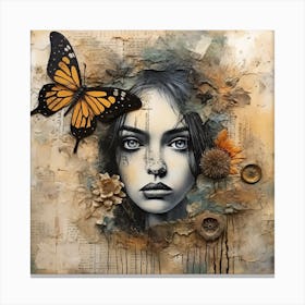 Girl With A Butterfly Canvas Print