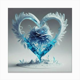 Heart silhouette in the shape of a melting ice sculpture 4 Canvas Print