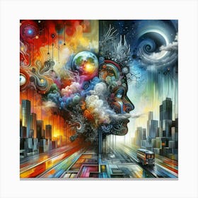 Psychedelic City 6 Canvas Print