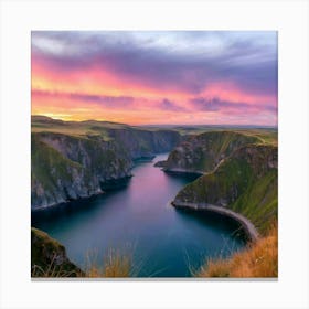 Sunset Over The Cliffs Canvas Print