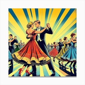 Waltz dance, pop art 2 Canvas Print