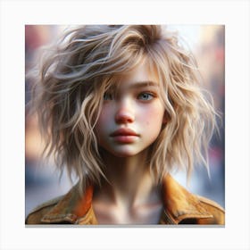 Girl With Blonde Hair Canvas Print