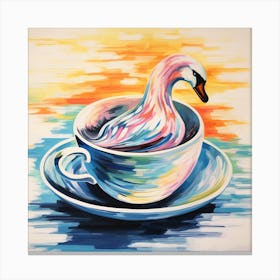 Swan In A Cup 1 Canvas Print