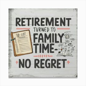 Retirement Turned To Family Time No Regret 1 Canvas Print