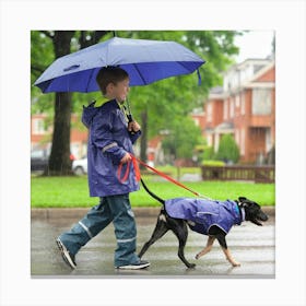 A Photo Of A Kid Walking His Dog In The Axjl7aksrkq Gz7blrnjaa 5popvntwstmnrybpsvaq1w Canvas Print