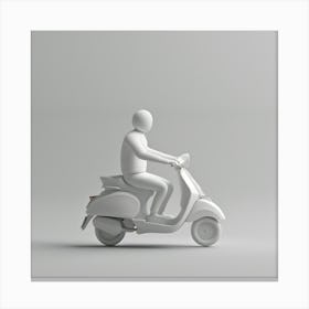 Man Riding A Scooter Canvas Print