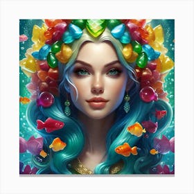 Gummy Bear Mermaid 7 Canvas Print