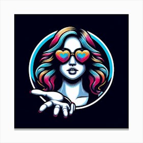 Girl With Glasses Canvas Print