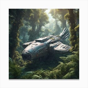 782608 Crashed Spaceship In A Dense Forest, Surrounded By Xl 1024 V1 0 Canvas Print