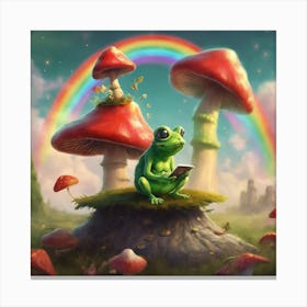 Frog and the trippy life Canvas Print