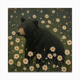 Black Bear Fairycore Painting 2 Canvas Print