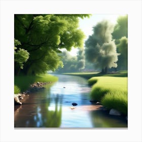 Landscape With A River Canvas Print