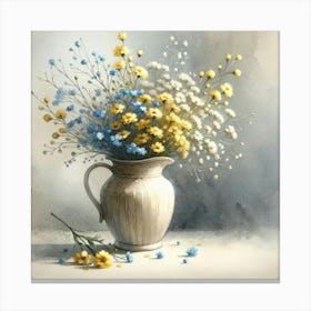 Yellow Flowers In A Vase 7 Canvas Print
