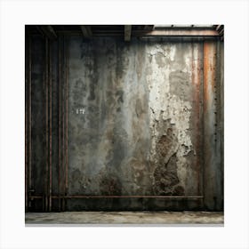 A Seasoned Concrete Wall Enduring The Test Of Time Under The Weight Of Distressed Textures Reveals (5) Canvas Print