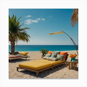 Beach Loungers Canvas Print