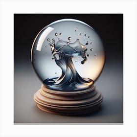 Liquid 3D Splash Inside A Crystal Ball Canvas Print